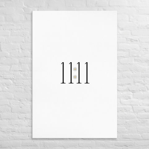 Black 11:11 with Daisies Canvas