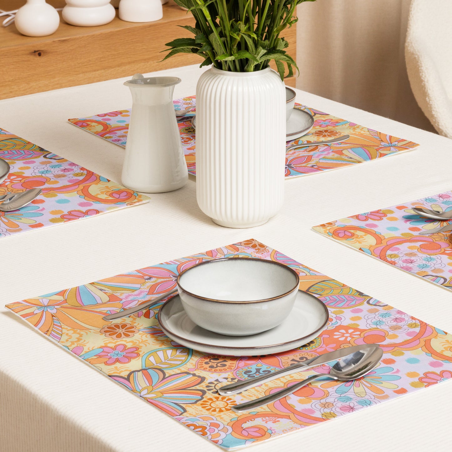 Retro Paisley Placemat Set